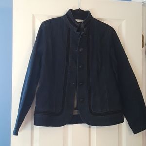 Chico's Platinum Dark Jean Jacket Size 1 <8> Med